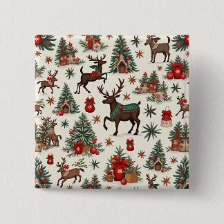 Macaron Carré 5 Cm Boutons de Noël