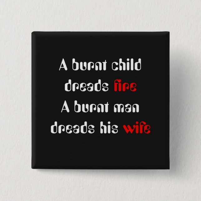 Macaron Carré 5 Cm Boutons Humour (Devant)