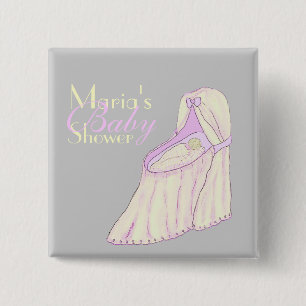 Macaron Carré 5 Cm Boutons personnalisés par baby shower de rêves