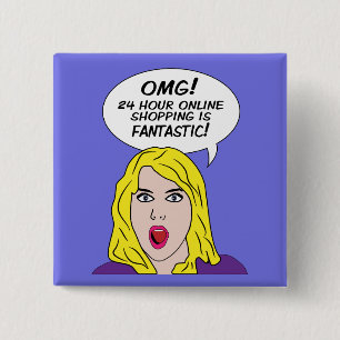 Macaron Carré 5 Cm Boutons RETRO COMICS
