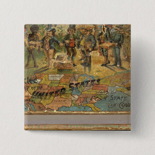 Macaron Carré 5 Cm Box Dissected map, États-Unis