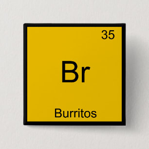 Macaron Carré 5 Cm Br - Burritos Chimie Symbole Élément Drôle