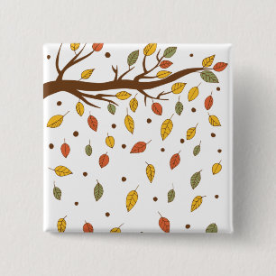 Macaron Carré 5 Cm branche de lame isolée d'automne