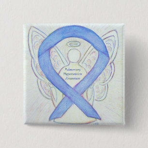 Macaron Carré 5 Cm Broche Angel de ruban de sensibilisation à l'hyper