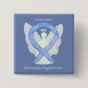 Macaron Carré 5 Cm Broche Angel de ruban de sensibilisation à l'hyper