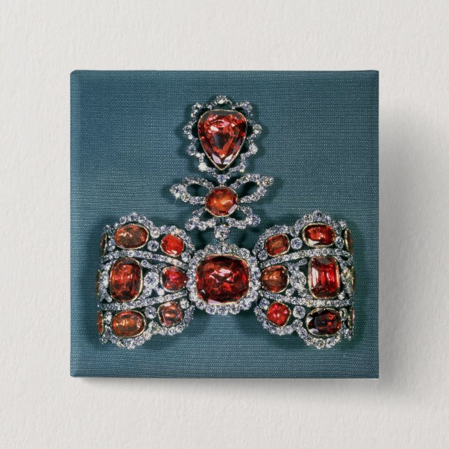 Macaron Carré 5 Cm Broche d'arc réglée avec brillant (Devant)