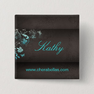 Macaron Carré 5 Cm Broche de bouton d'étiquette de nom de papillon d