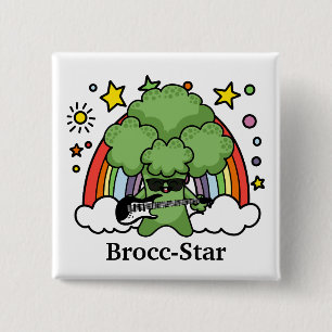 Macaron Carré 5 Cm Brocoli vert Brocc, rock Star