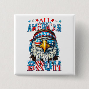 Macaron Carré 5 Cm Bruh américain - Swagger d'aigle patriotique