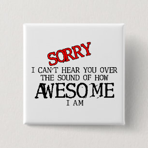 Macaron Carré 5 Cm Bruit d'humour drôle impressionnant de bouton