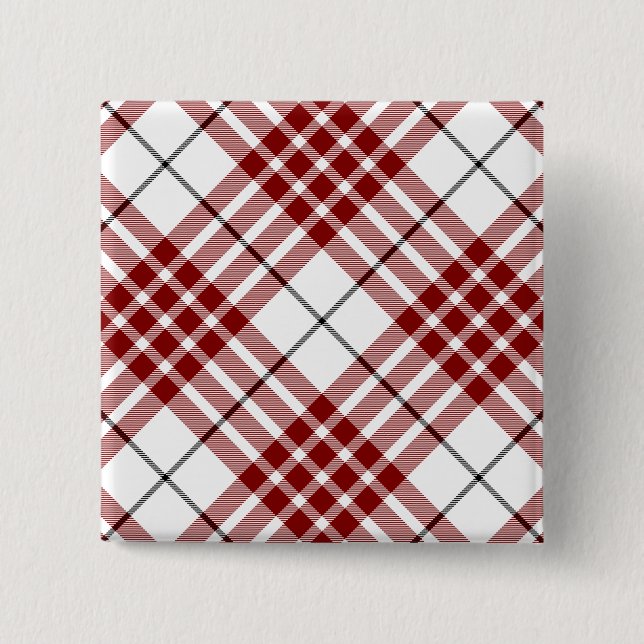 Macaron Carré 5 Cm Buchanan tartan rouge blanc plaid (Devant)