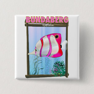 Macaron Carré 5 Cm Bundaberg Australie affiche de voyage