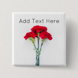 Macaron Carré 5 Cm Bundle of Red Carnation Flowers