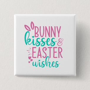 Macaron Carré 5 Cm Bunny kisses and Easter wishes Holiday