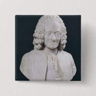 Macaron Carré 5 Cm Buste de Francois Marie Arouet de Voltaire 1778