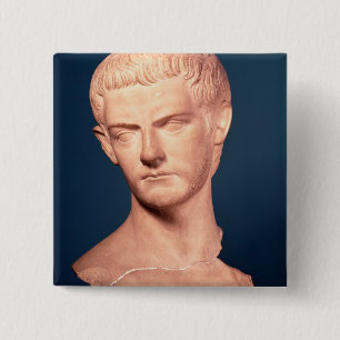 Macaron Carré 5 Cm Buste d'empereur Caligula de la Thrace, ANNONCE