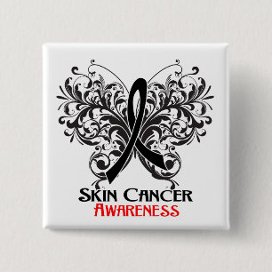 Macaron Carré 5 Cm Butterfly Flourish Skin Cancer Awareness