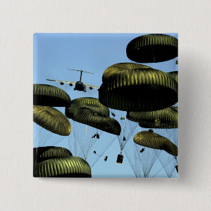 Macaron Carré 5 Cm C-17 Globemaster III de l'armée de l'air américain