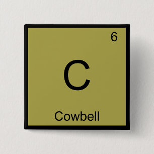 Macaron Carré 5 Cm C - Chimie de la Cowbell Symbole Élémentaire T-Shi