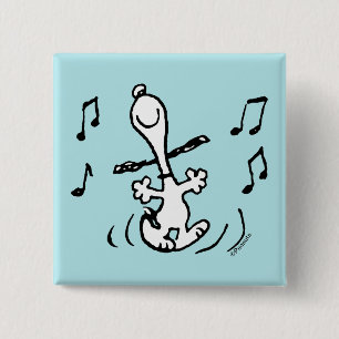 Macaron Carré 5 Cm cacahuètes   Snoopy Dancing