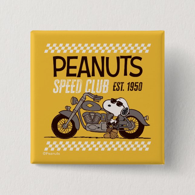 Macaron Carré 5 Cm cacahuètes | Snoopy Speed Club (Devant)