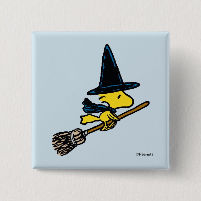Macaron Carré 5 Cm cacahuètes | Woodstock Halloween Witch (Devant)