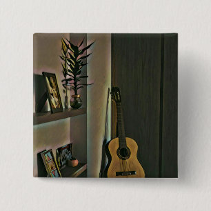 Macaron Carré 5 Cm cadeau guitariste cool