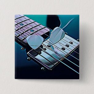 Macaron Carré 5 Cm cadeau guitariste cool