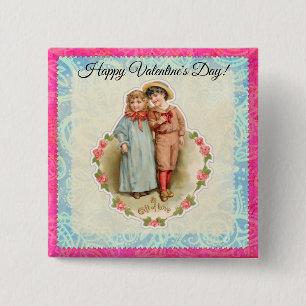 Macaron Carré 5 Cm Cadeau vintage pour enfants victoriens d'amour Val