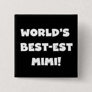 Macaron Carré 5 Cm Cadeaux blancs de T-shirts des textes Mimi du