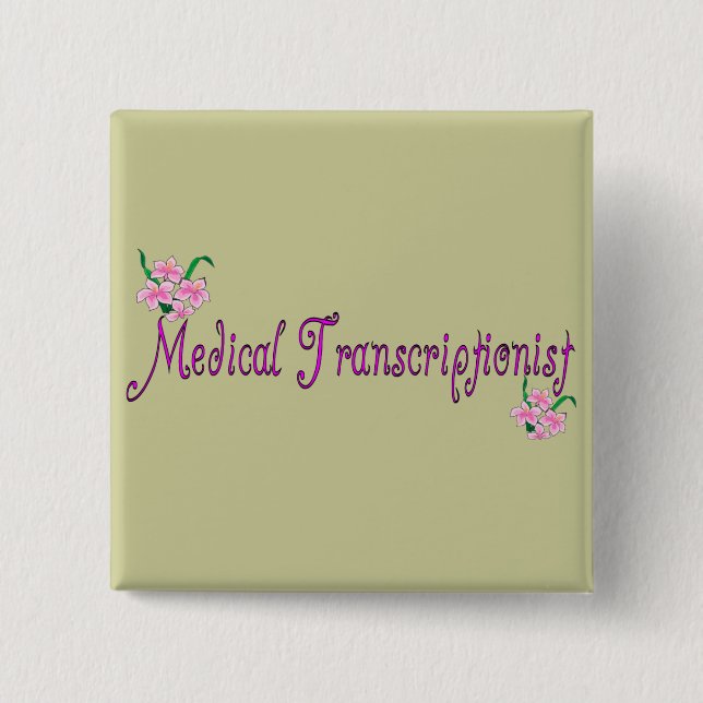 Macaron Carré 5 Cm Cadeaux transcriptionnistes Médicales (Devant)