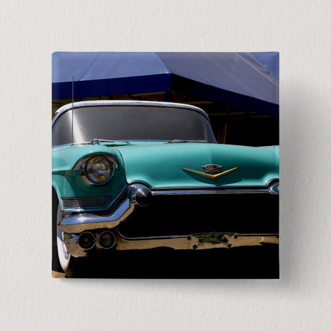 Macaron Carré 5 Cm Cadillac vert d'Elvis Presley convertible en (Devant)