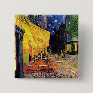 Macaron Carré 5 Cm Café Terrasse à la nuit par Vincent van Gogh