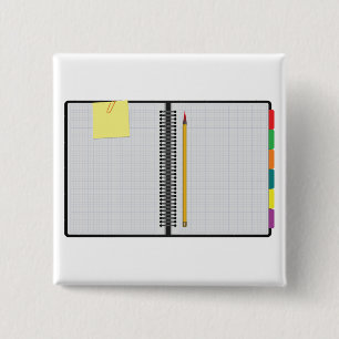 Macaron Carré 5 Cm Cahier de papier graphique ouvert avec crayon