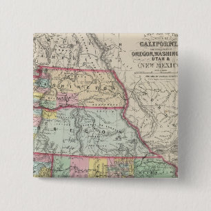 Macaron Carré 5 Cm Californie, Oregon, Washington, Utah, Nouveau-Mexi