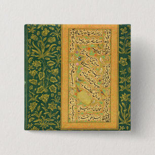 Macaron Carré 5 Cm Calligraphie par Mir Ali de coeur, avec un bor de