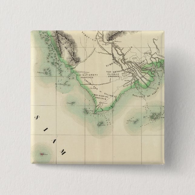 Macaron Carré 5 Cm Cambodge, Asie 110 (Devant)