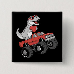 Macaron Carré 5 Cm Camion Monstre de la Saint-Valentin T Rex Dinosaur