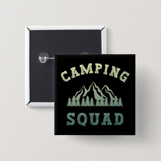 Macaron Carré 5 Cm Camping Camping Camping Montagnes Extérieur (Devant & derrière)