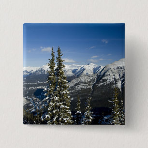 Macaron Carré 5 Cm Canada, Alberta, Banff. Vues sur la vallée de la 