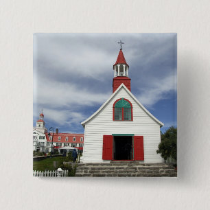 Macaron Carré 5 Cm Canada,  Québec,  Tadoussac. Petite Chapelle,