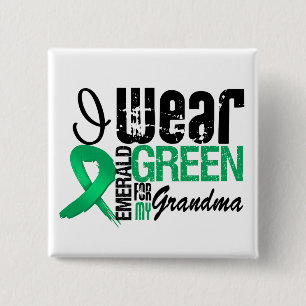 Macaron Carré 5 Cm Cancer de foie je porte le vert vert pour ma