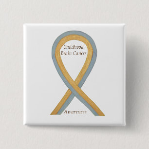 Macaron Carré 5 Cm Cancer du cerveau chez l'enfant Sensibilisation su