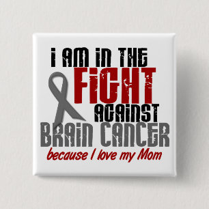 Macaron Carré 5 Cm Cancer du cerveau DANS la maman du COMBAT 1
