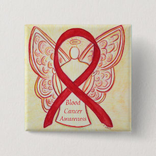 Macaron Carré 5 Cm Cancer du sang Ange Sensibilisation Écorces à ruba