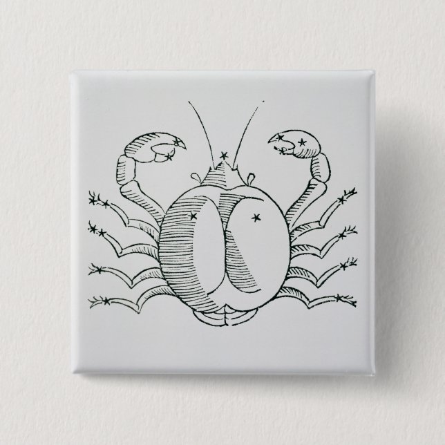 Macaron Carré 5 Cm Cancer (le crabe) une illustration du 'poétique (Devant)