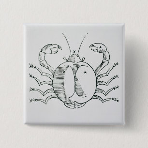 Macaron Carré 5 Cm Cancer (le crabe) une illustration du 'poétique