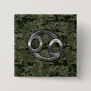 Macaron Carré 5 Cm Cancer Zodiac Sign on Green Digital