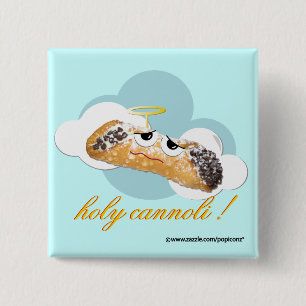 Macaron Carré 5 Cm cannoli saint ! goupille humoristique de parodie