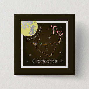 Macaron Carré 5 Cm Capricorne 22 décembre 20 janvier Buttons